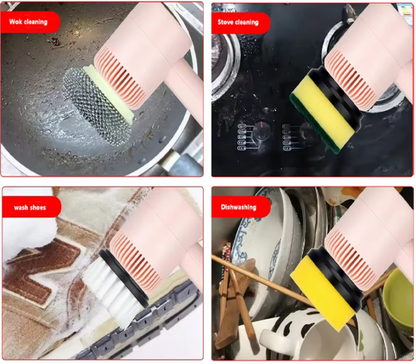 Electric Cleaning Brush USB Rechargeable Automatic Wireless Handheld Kitchen Dishwashing Brush Bathtub Tile Cleaning Brushes